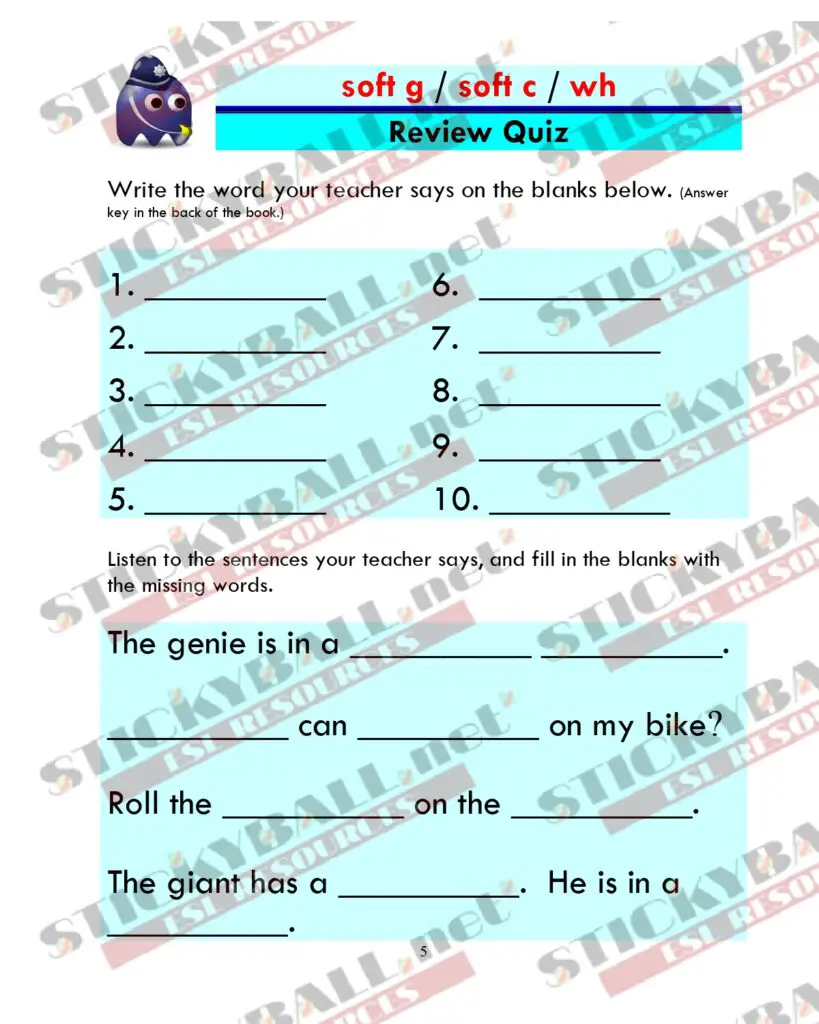 Phonics Monster Book Consonant Blends Digraphs Stickyball Esl