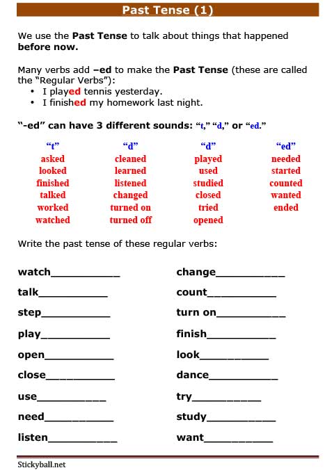 Printable Worksheets For Simple Past Tense Englishgrammarsoft - Vrogue