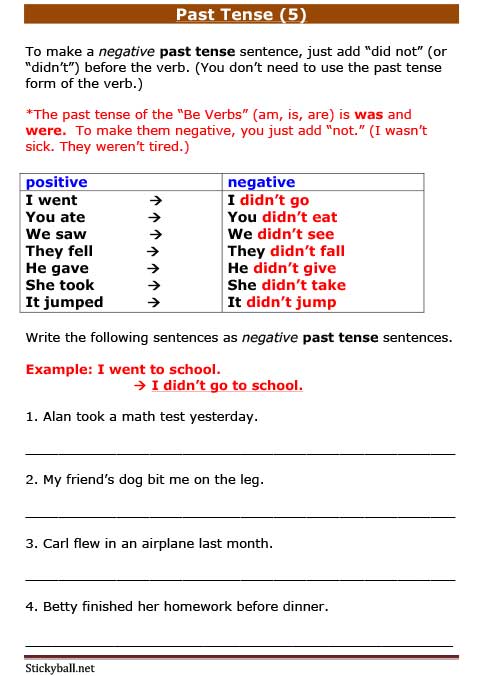 ESL Grammar Past Tense with didn t 