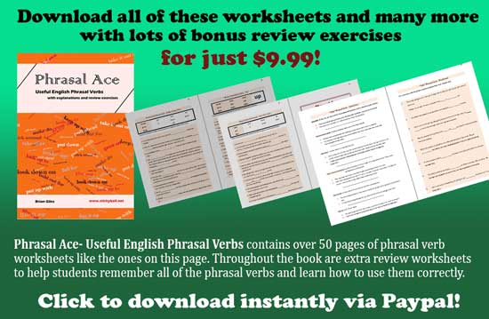 esl phrasal verbs handouts and worksheets