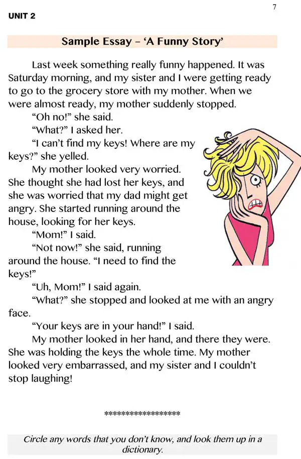 esl-beginner-writing-sample-essay-a-funny-story