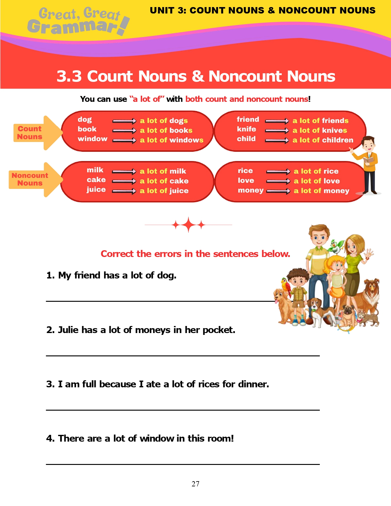 Read more about the article ESL Grammar: COUNT & NONCOUNT NOUNS (3) – “a lot of”