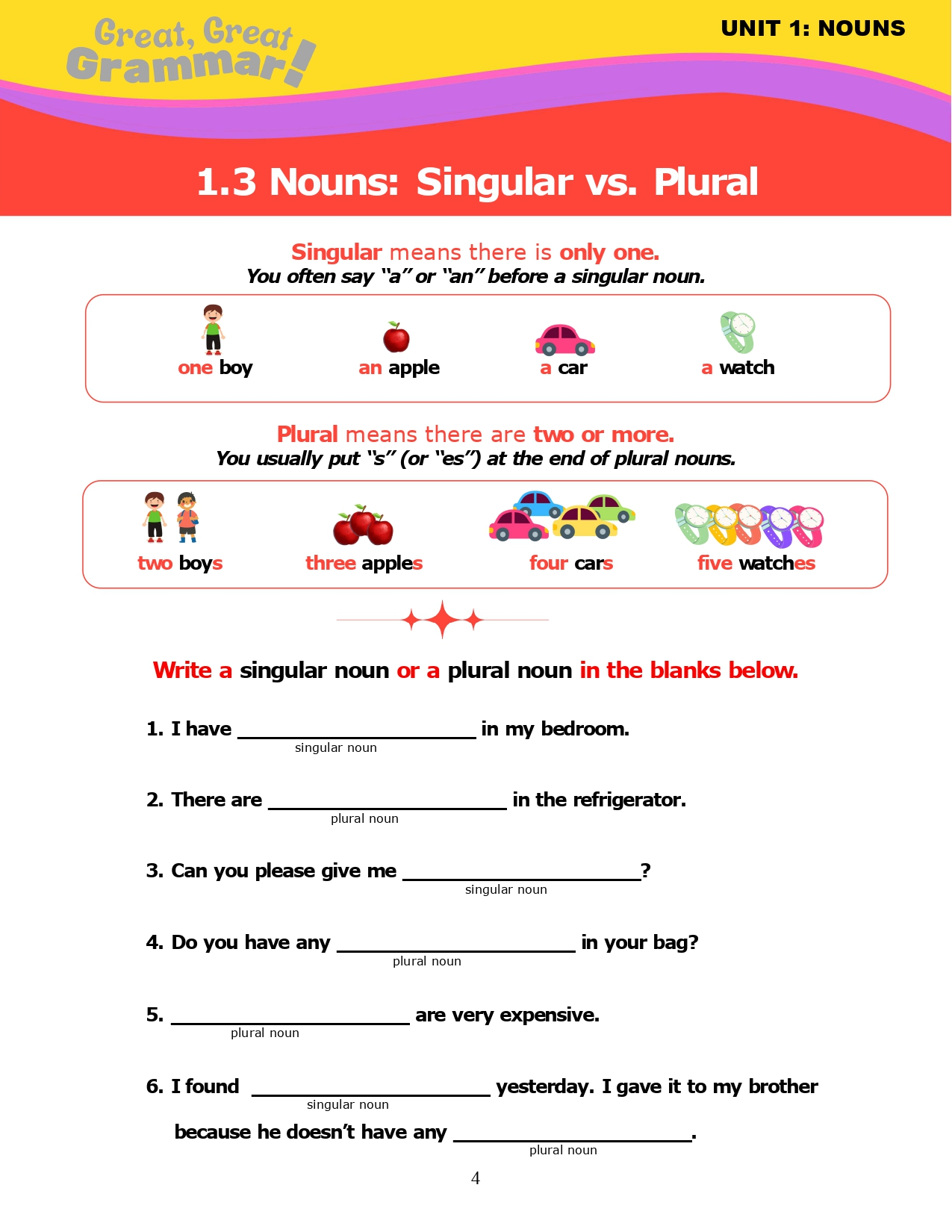 Read more about the article ESL Grammar: NOUNS (3) – Singular & Plural Nouns