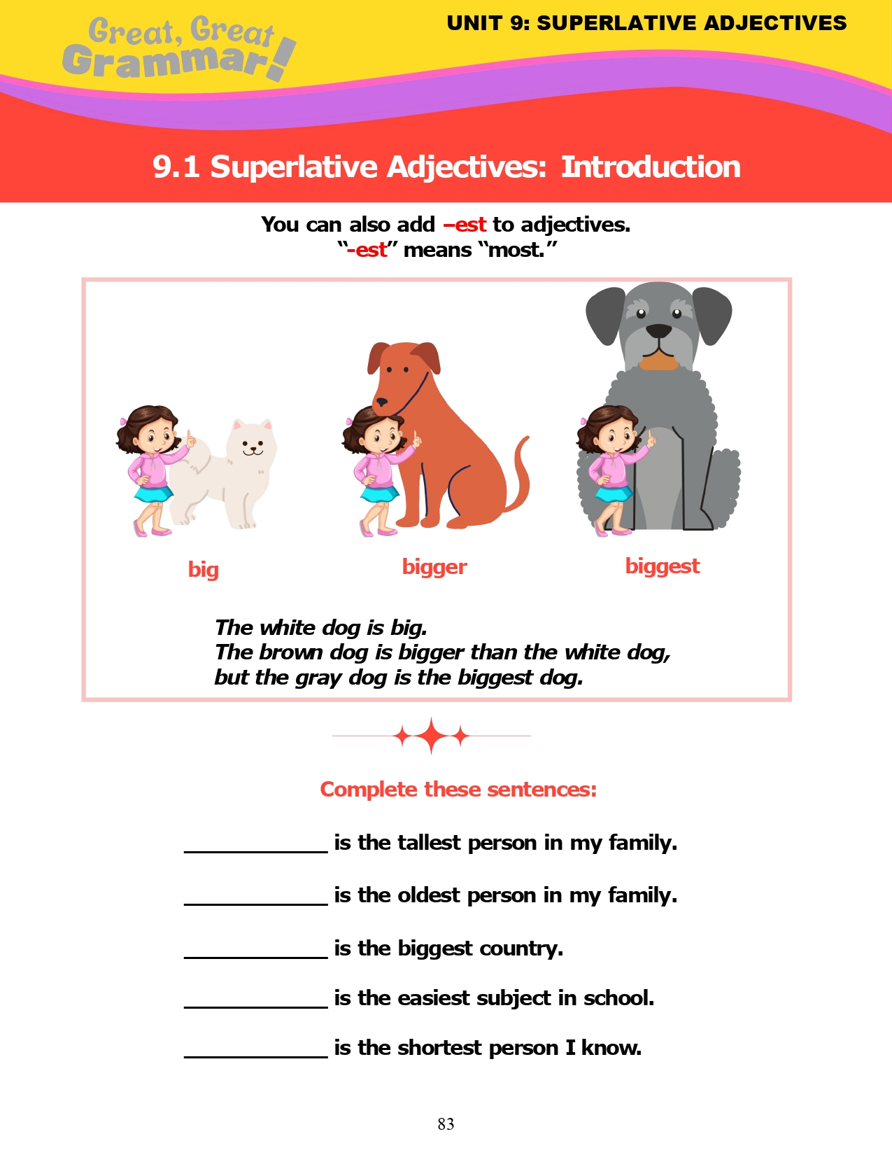 Read more about the article ESL Grammar: SUPERLATIVE ADJECTIVES (1) -est