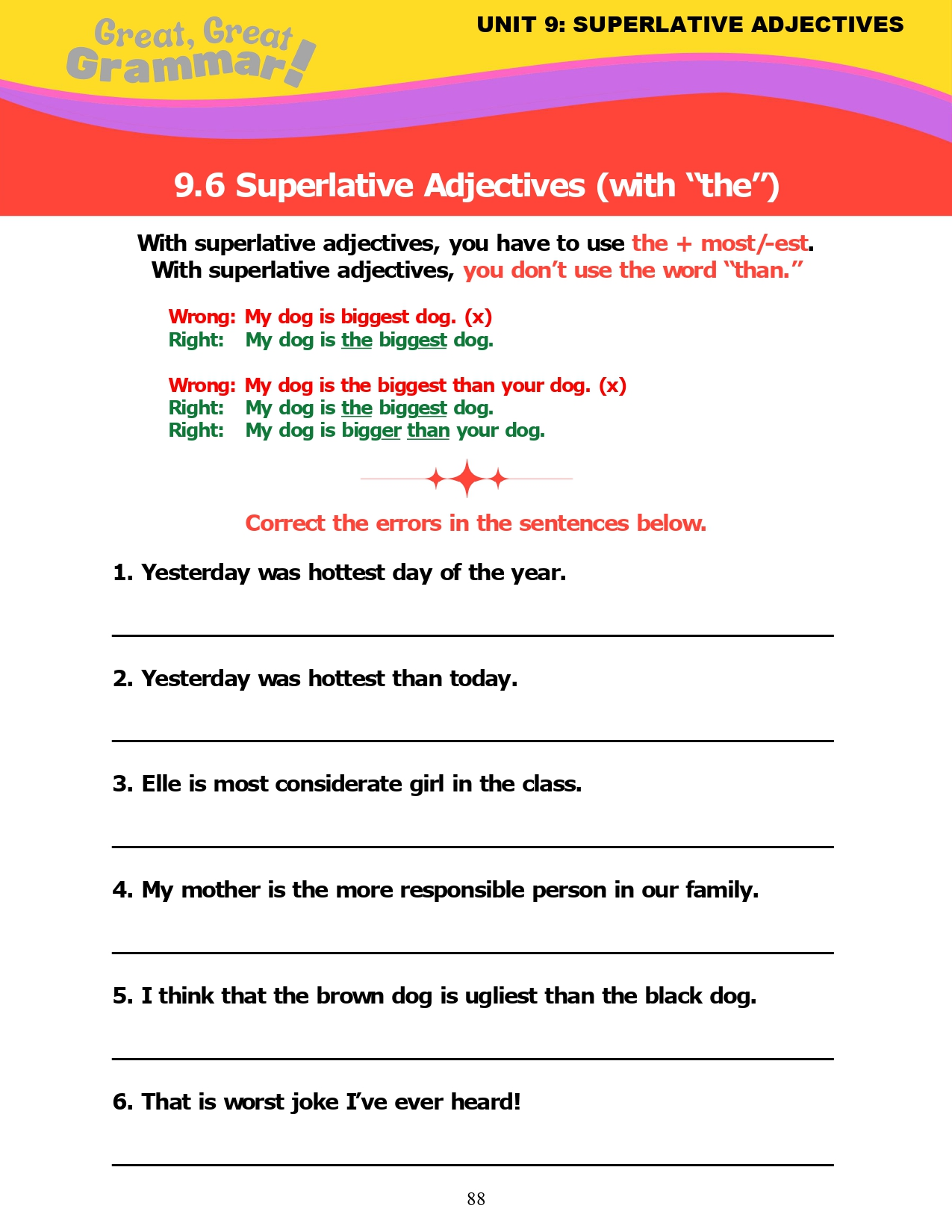 Read more about the article ESL Grammar: SUPERLATIVE ADJECTIVES (4) – Review