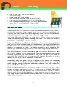Read more about the article Adult ESL Lessons: Solar Energy (Advanced)