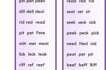 Long e - Word List and Sentences