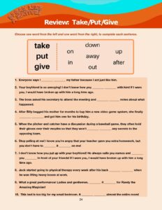 Read more about the article Phrasal Verbs Review: Take/Put/Give