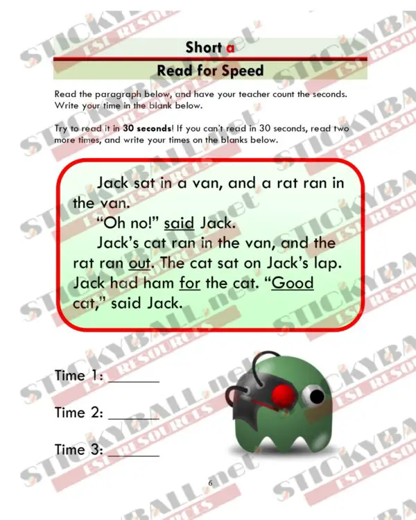 Phonics Monster: Book 2 (Short Vowels)