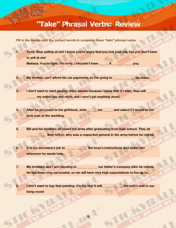 Speak Like a Native! - Phrasal Verbs