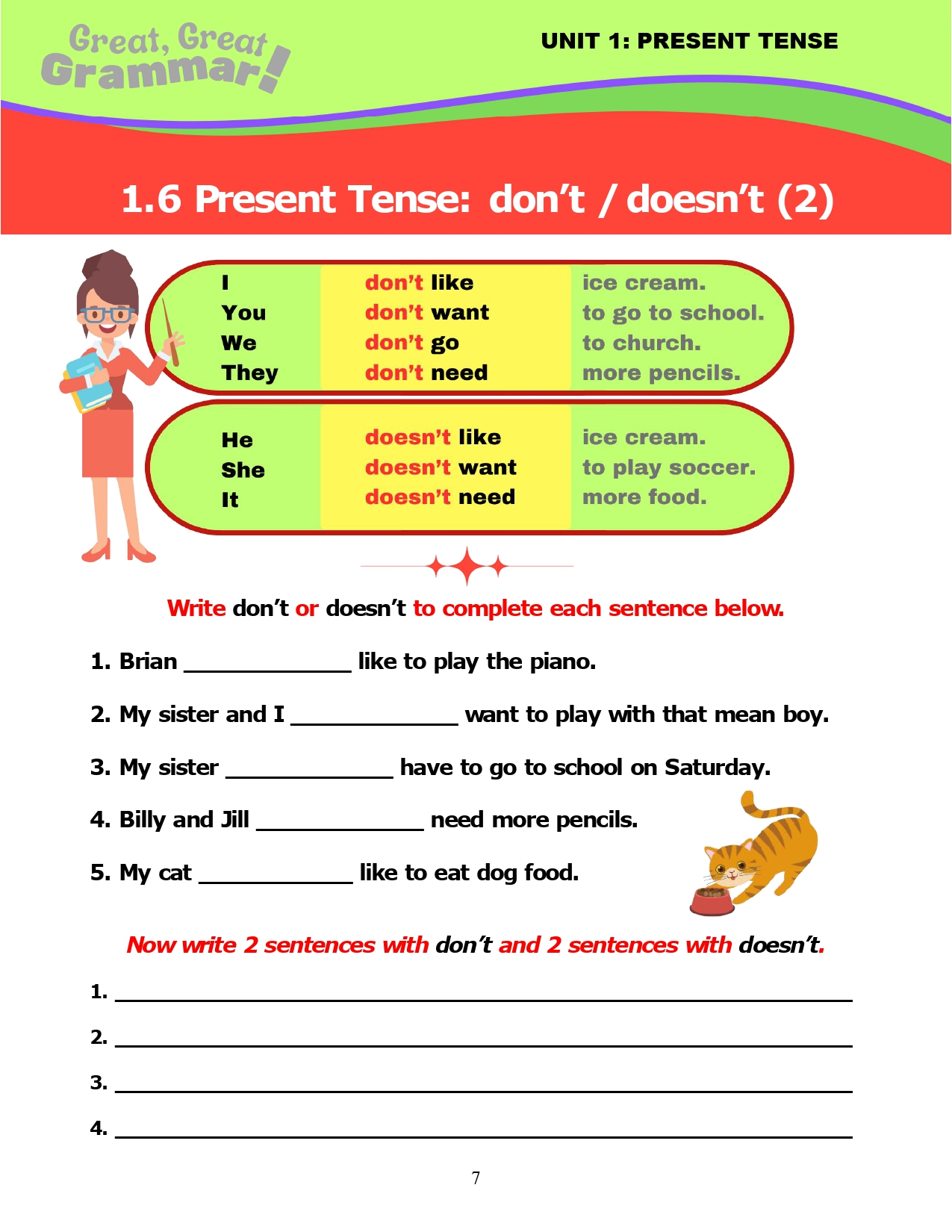 Read more about the article ESL Grammar: PRESENT TENSE (6) – don’t / doesn’t #2