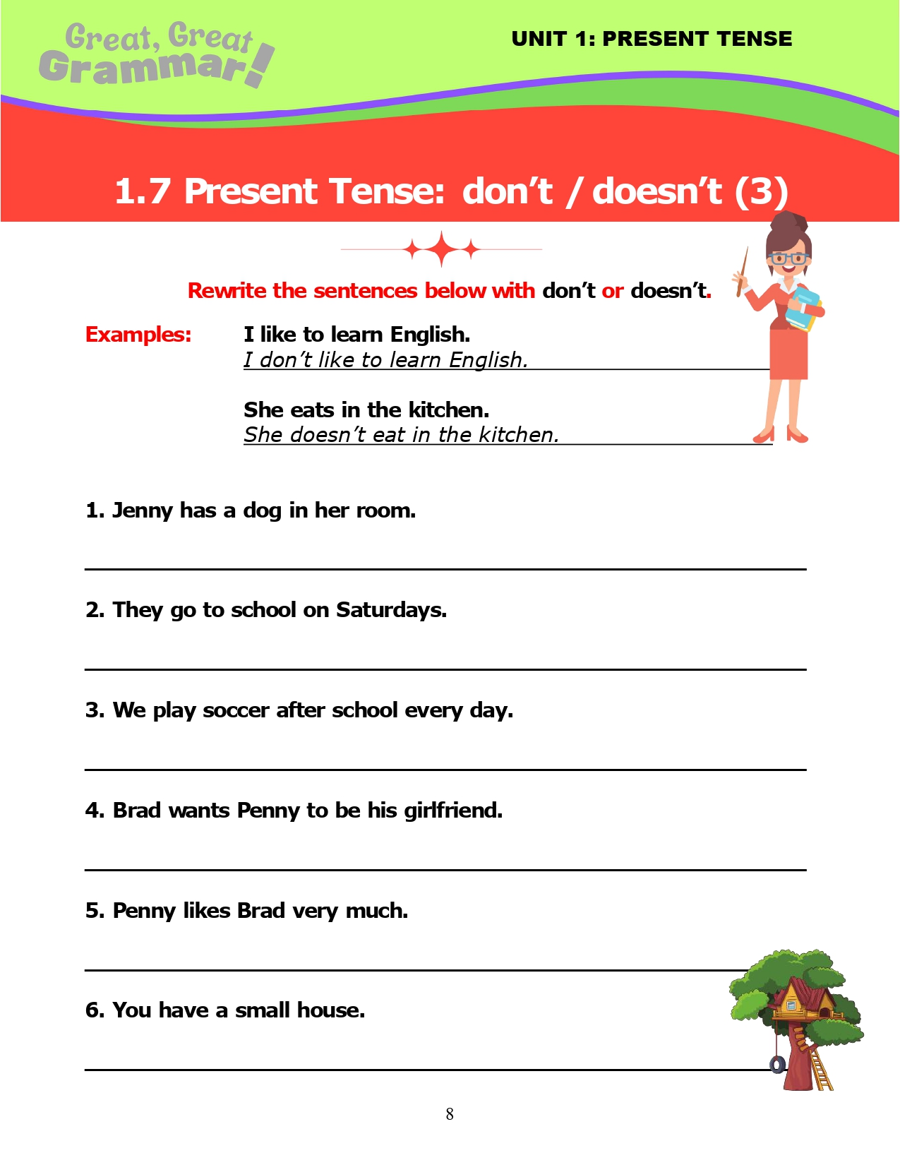 Read more about the article ESL Grammar: PRESENT TENSE (7) – don’t / doesn’t #3