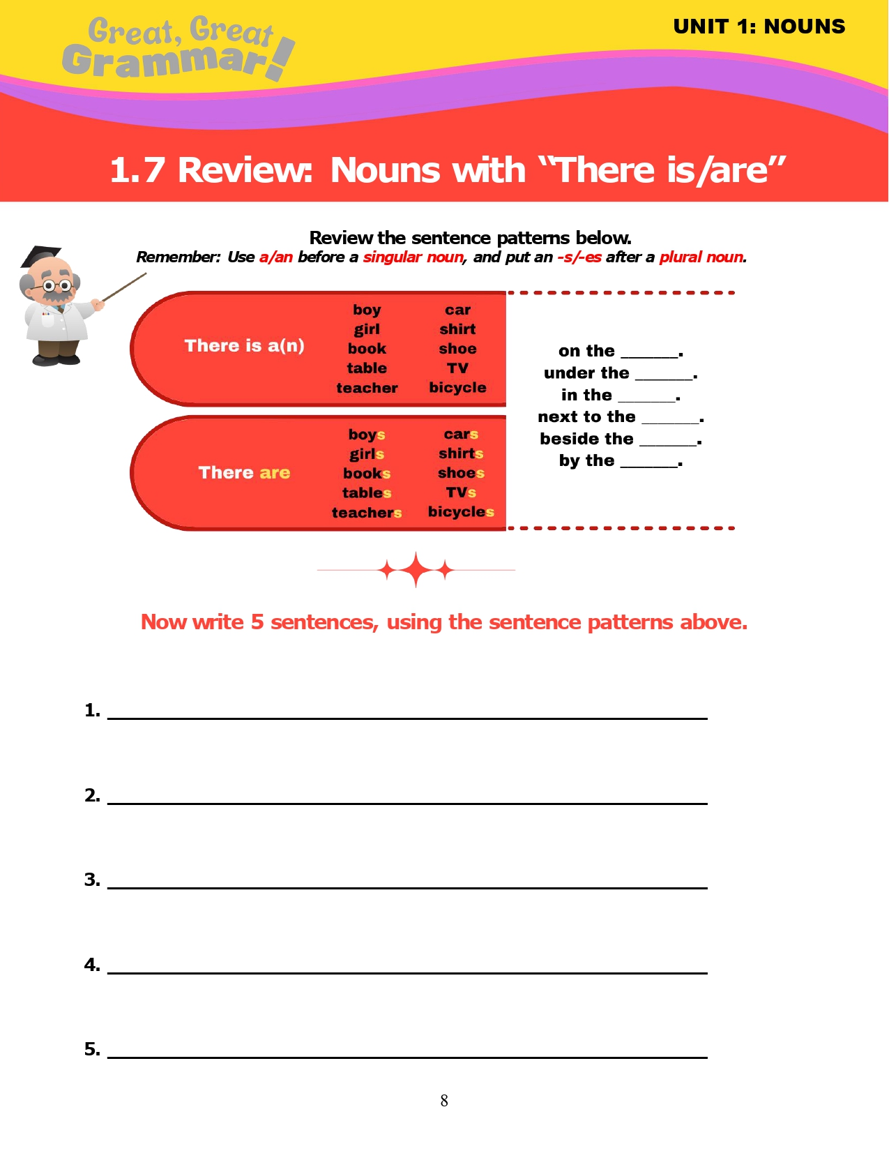 Read more about the article ESL Grammar: NOUNS (7) – Review of “There is…” & “There are…”