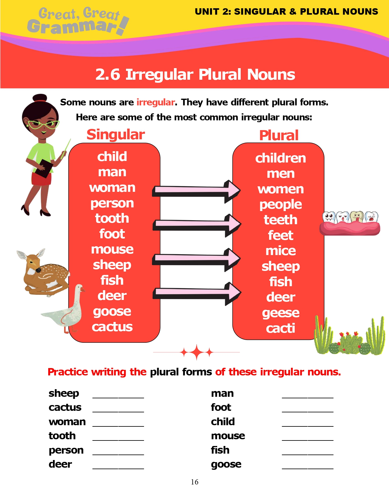 Read more about the article ESL Grammar: IRREGULAR PLURAL NOUNS