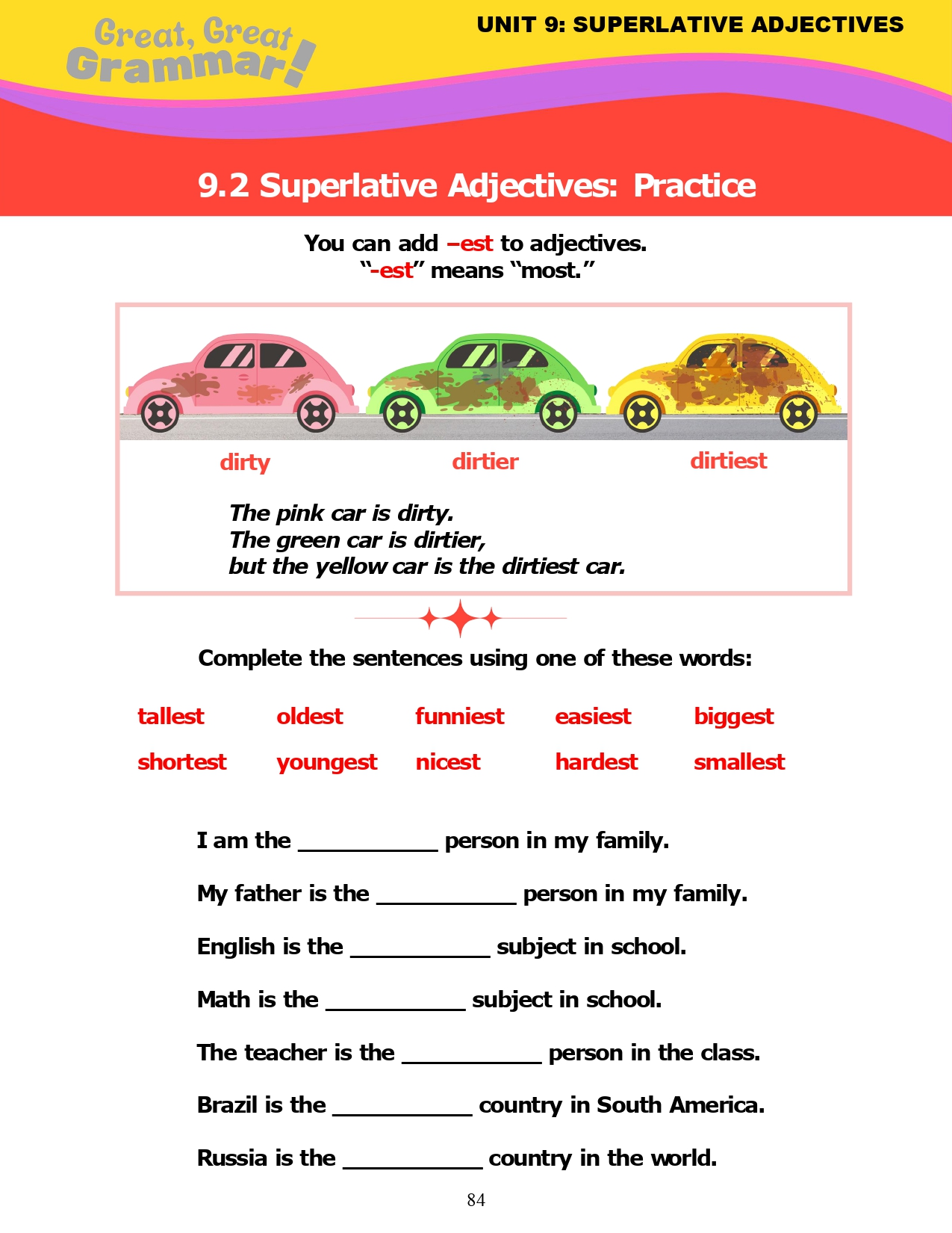 Read more about the article ESL Grammar: SUPERLATIVE ADJECTIVES (2) – Practice