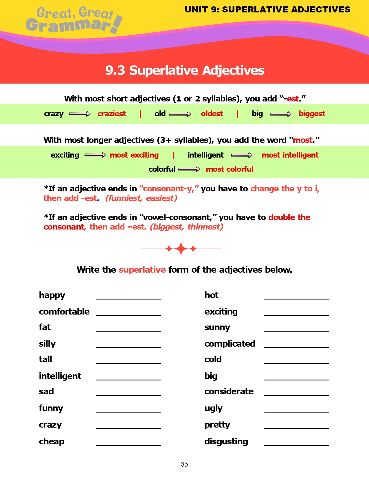 Read more about the article ESL Grammar: SUPERLATIVE ADJECTIVES (3) – most