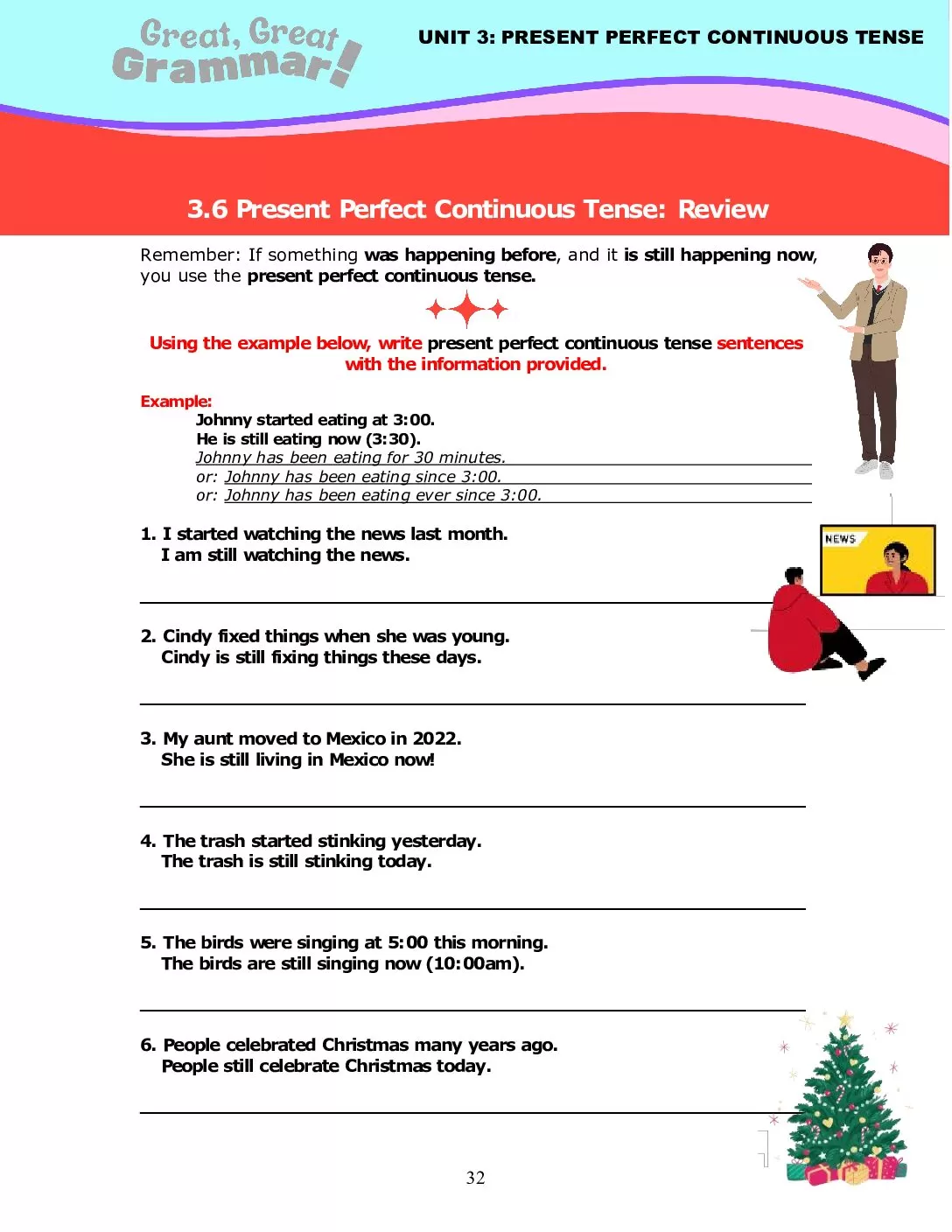 PRESENT PERFECT CONTINUOUS TENSE (4): Review #2 -