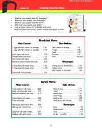 Adult ESL Lessons - Ordering from the Menu